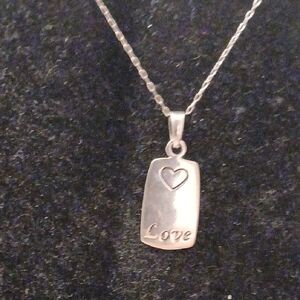 Sterling Silver 925 Love Sister Pendant Necklace